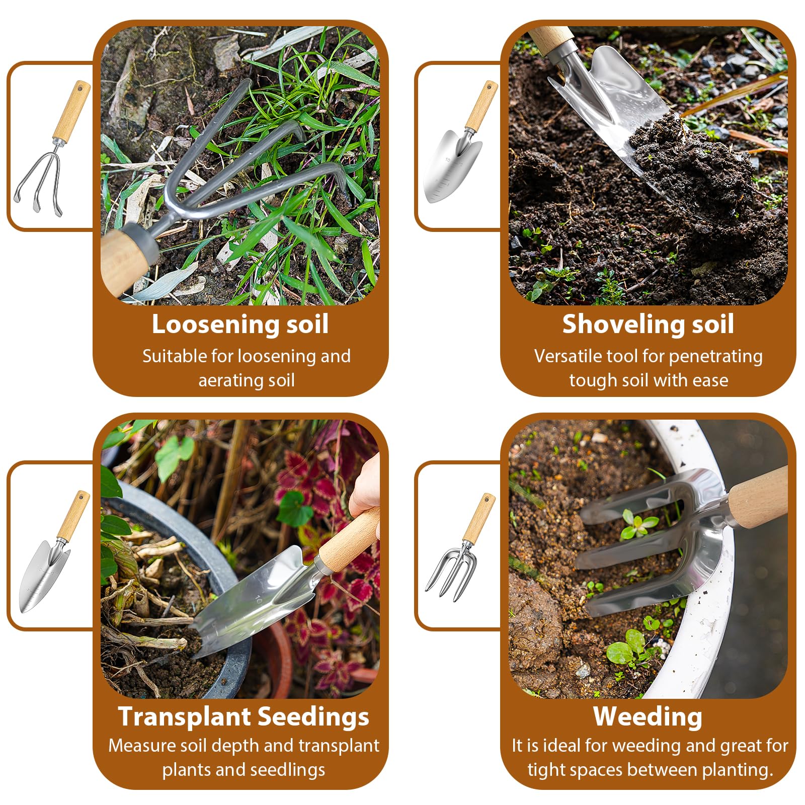 9PCS Stainless Steel Garden Ha - Spade Digging Fork review and price